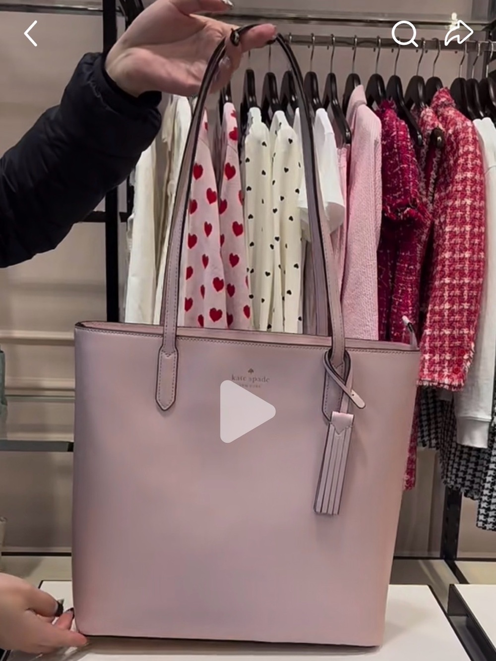 kate spade Blush Pink Leather Tote with Tassel